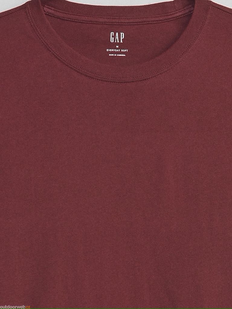  745122-05 Tričko s dlouhým rukávem Vínová - Men's solid  colour t-shirt - GAP - 23.61 € - outdoorové oblečení a vybavení shop