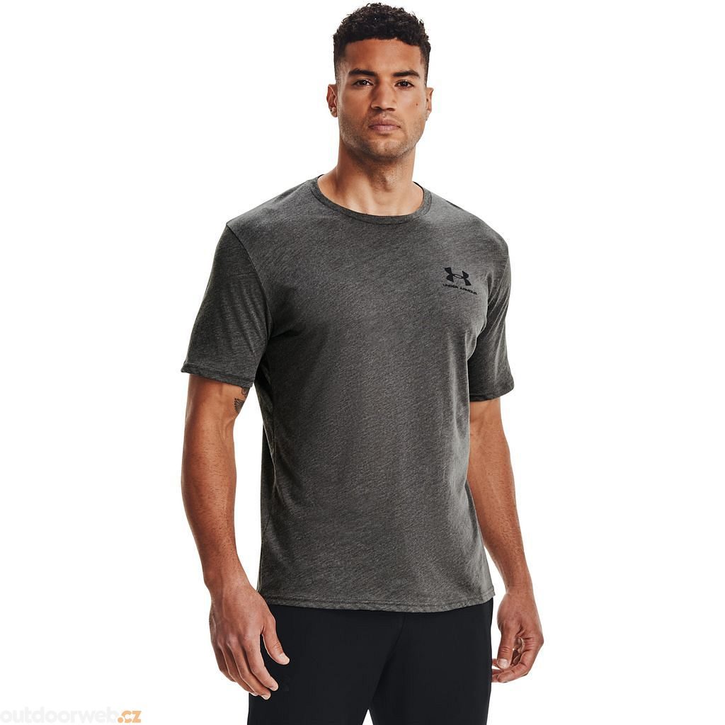 Outdoorweb.eu - SPORTSTYLE LEFT CHEST SS, Gray/black - men\'s short sleeve t- shirt - UNDER ARMOUR - 19.78 € - outdoorové oblečení a vybavení shop