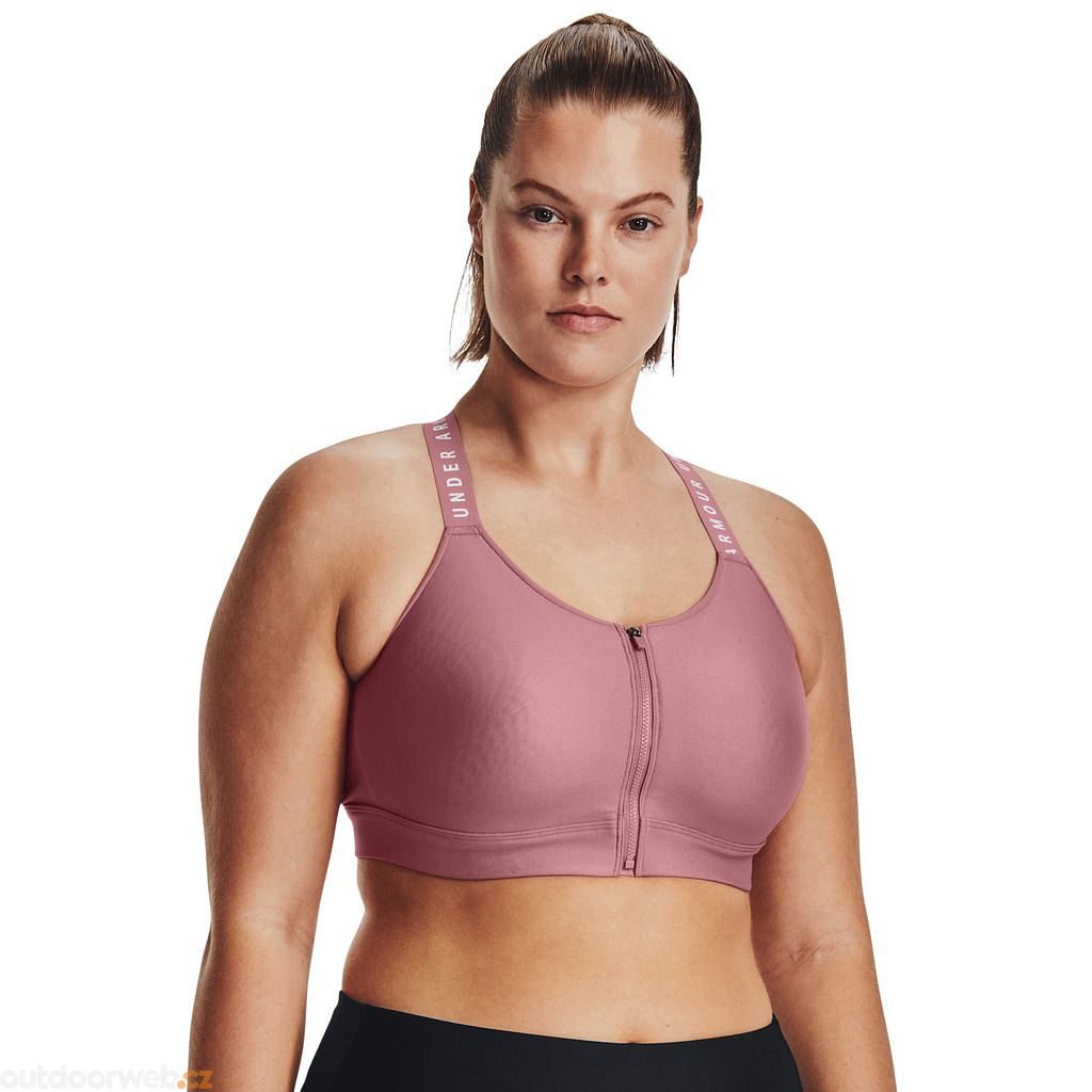 Under Armour Infinity high support sports bra with zip front in black