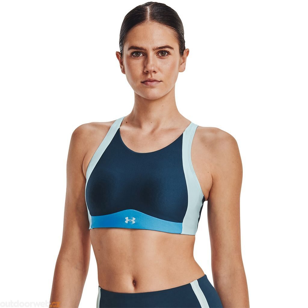  UA Infinity Mid High Neck Shine, Blue - sports bra - UNDER  ARMOUR - 33.17 € - outdoorové oblečení a vybavení shop