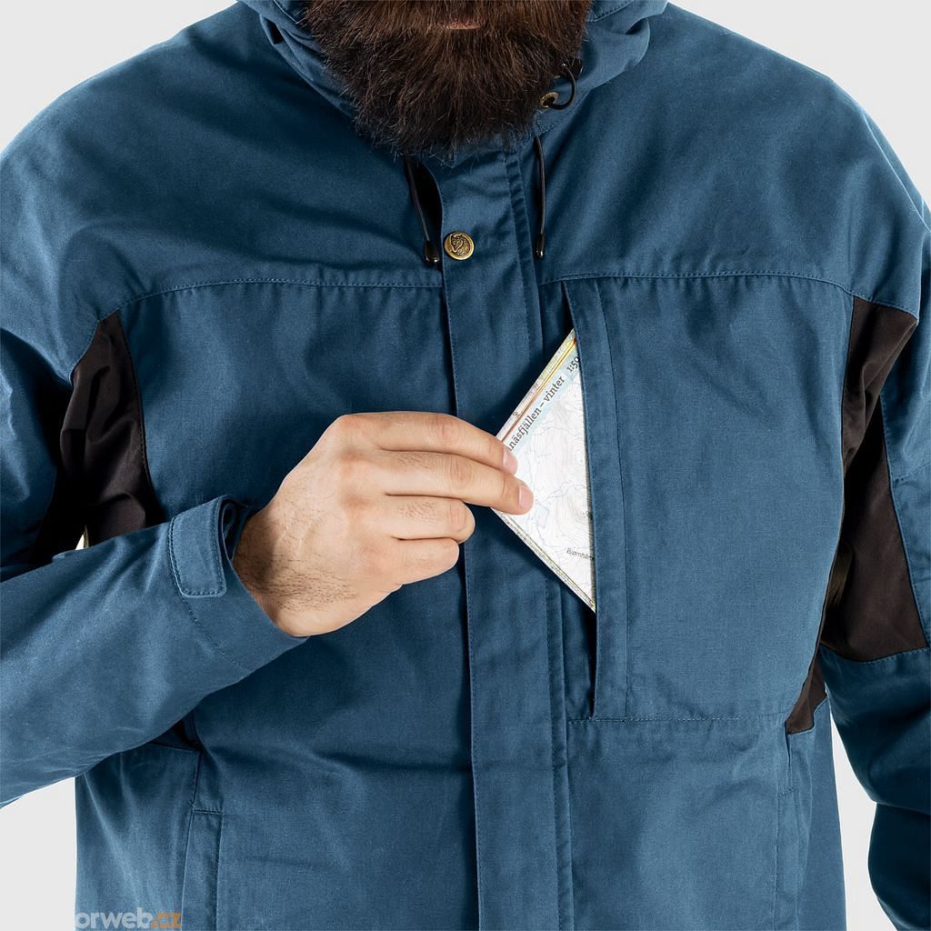Outdoorweb.eu - Kaipak Jacket M Uncle Blue-Dark Grey - Horolezecká bunda  pánská - FJÄLLRÄVEN - 269.82 € - outdoorové oblečení a vybavení shop