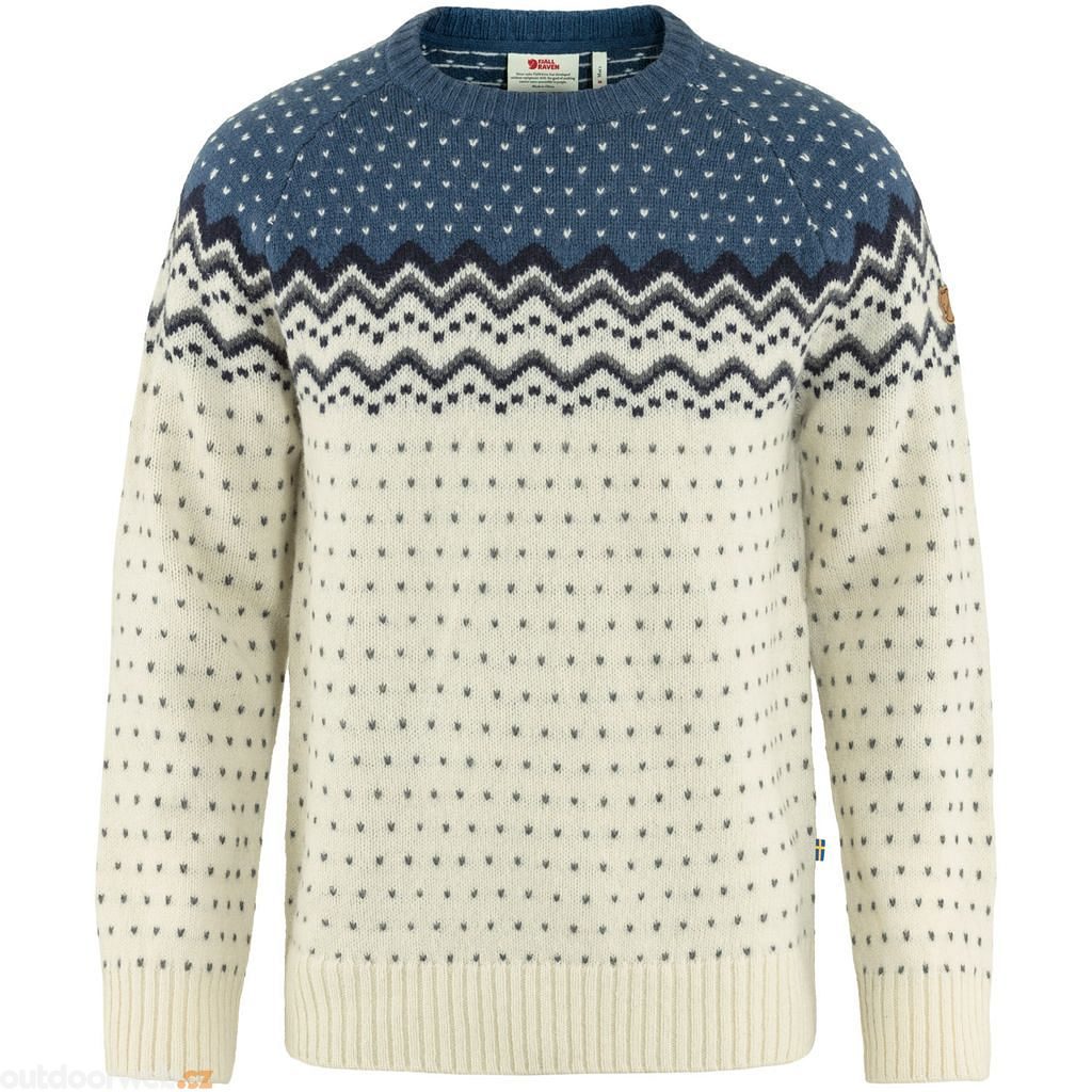 Övik Knit Sweater M Chalk White-Indigo Blue - svetr pánský - FJÄLLRÄVEN -  187.30 €