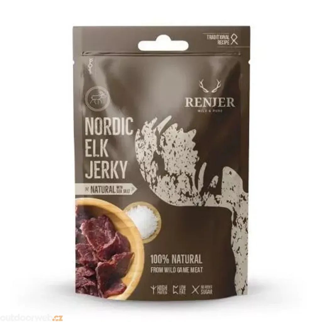 Outdoorweb.eu Elk (los) Jerky, mořská sůl 25 g dried meat RENJER