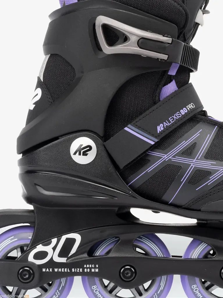 ALEXIS 80 PRO black lavendar - inline brusle dámské 2023 - K2 - 2 879 Kč