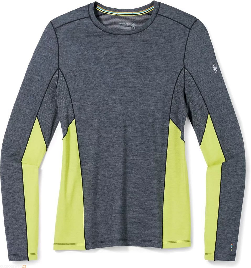  M MERINO SPORT LONG SLEEVE CREW, charcoal heather-dark  citron - men's t-shirt - SMARTWOOL - 63.35 € - outdoorové oblečení a  vybavení shop