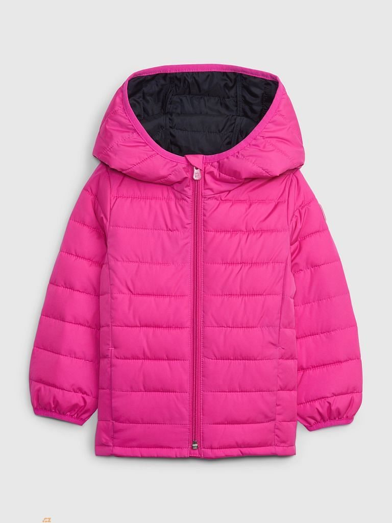 726304-00 Dětská prošívaná bunda s kapucí Růžová - Dětská zimní bunda - GAP  - 1 299 Kč