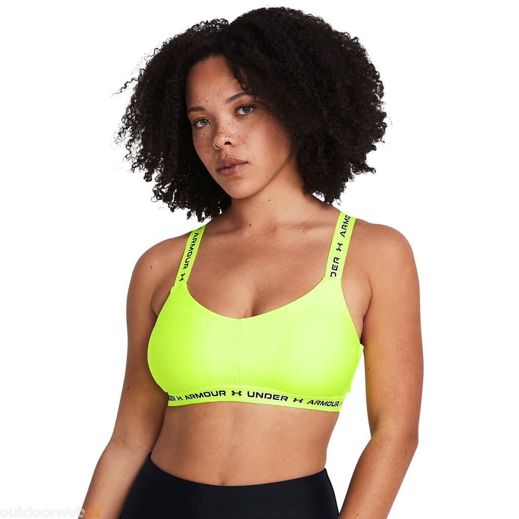  Crossback Low, High-Vis Yellow / High-Vis Yellow / Black -  Women's compression training bra - UNDER ARMOUR - 31.53 € - outdoorové  oblečení a vybavení shop