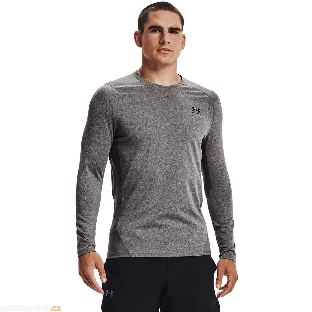 Under Armour Gray Thermal Shirt Mens M Crewneck Coldgear Logo