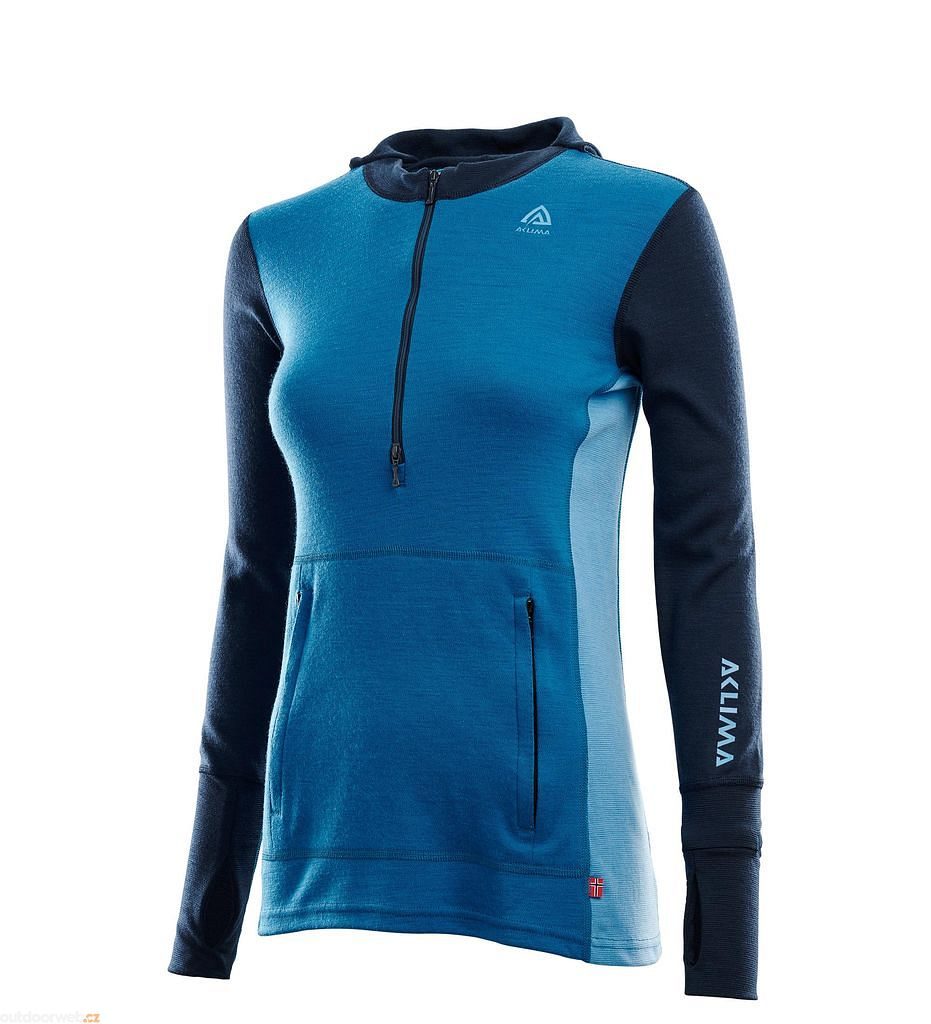 WarmWool Hood Sweater Net W, Navy Blazer / Blue Sapphire / Azure Blue - Women's  pullover - ACLIMA - 142.35 €