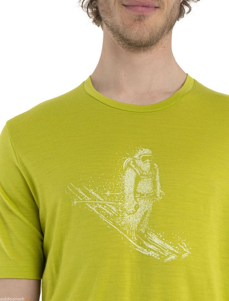 M Tech Lite II SS Tee Skiing Yeti BIO LIME - men's merino short