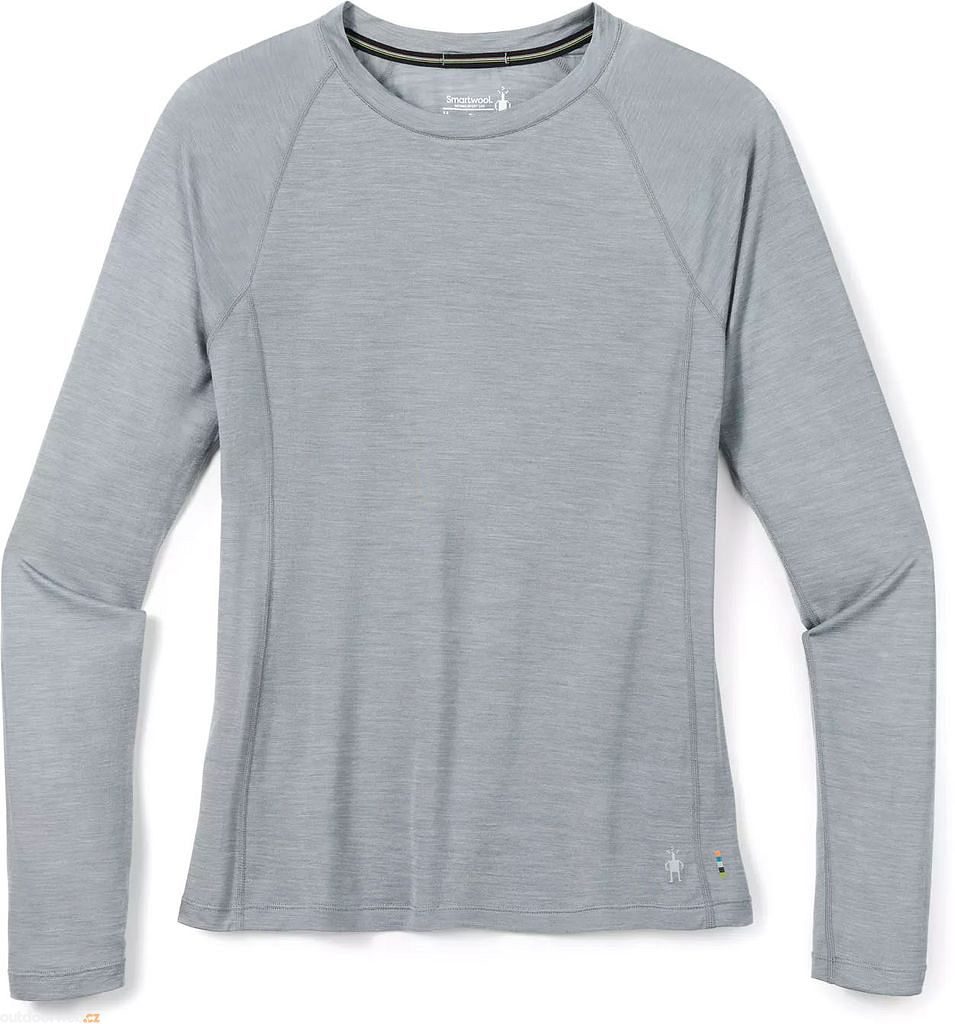 W MERINO SPORT ULTRALITE LONG SLEEVE, light gray heather - women's t-shirt  - SMARTWOOL - 53.83 € - Outdoorweb.eu - outdoorové oblečení a vybavení
