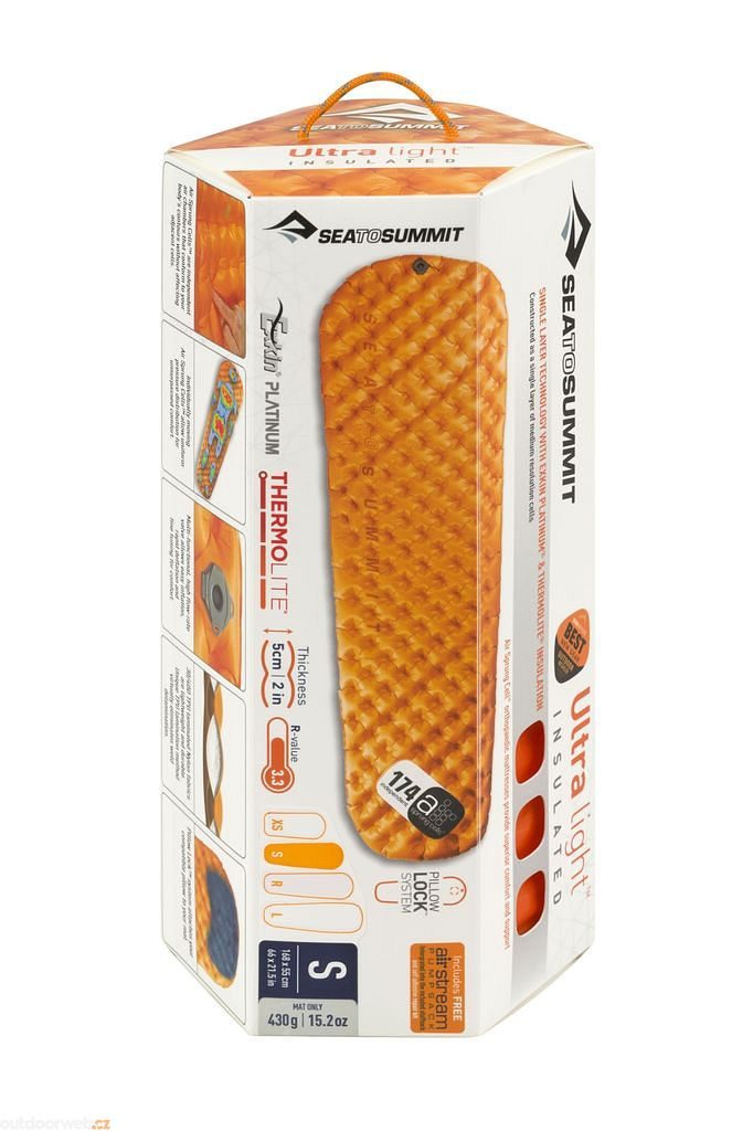 UltraLight Insulated Air Mat Small, Orange - inflatable car