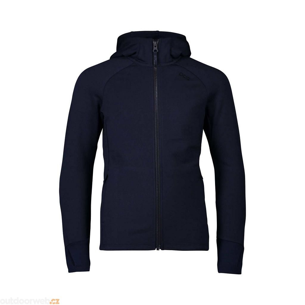 Merino Zip Hood Jr Turmaline Navy