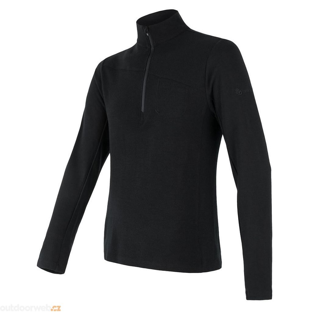 MERINO EXTREME men's long sleeve zipped shirt black - men's long sleeve  shirt zipper - SENSOR - 94.57 €