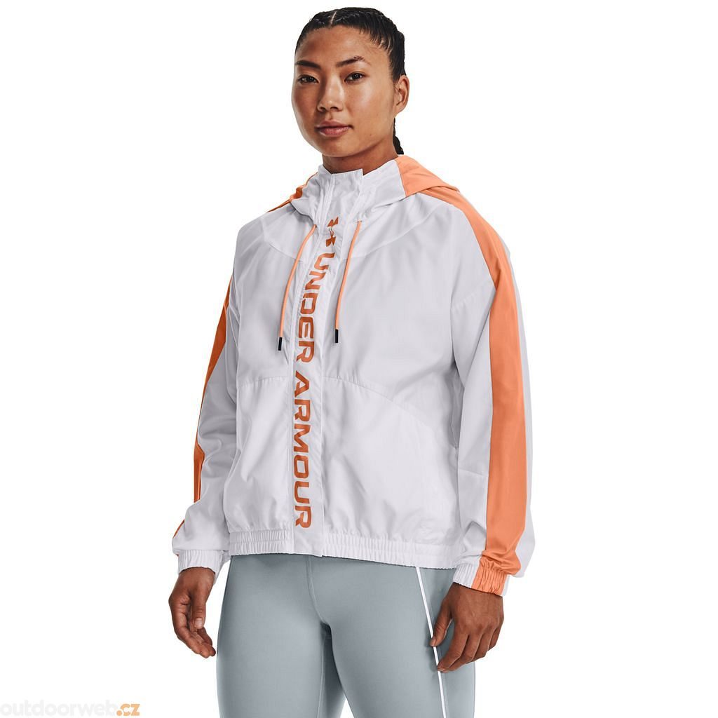  UA Rush Woven FZ Jacket, White - women's jacket