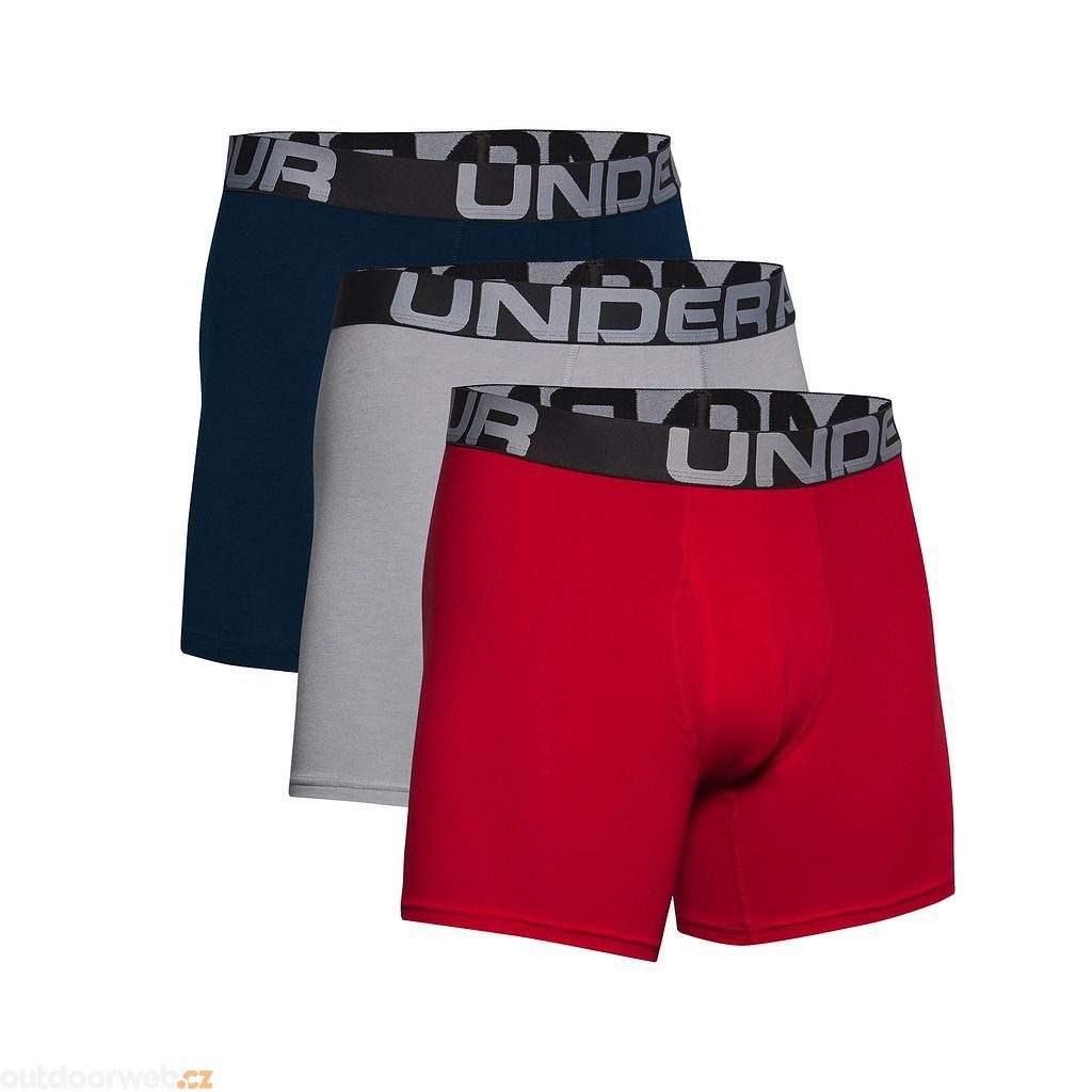  UA Charged Cotton 6in 3 Pack, Red - men's