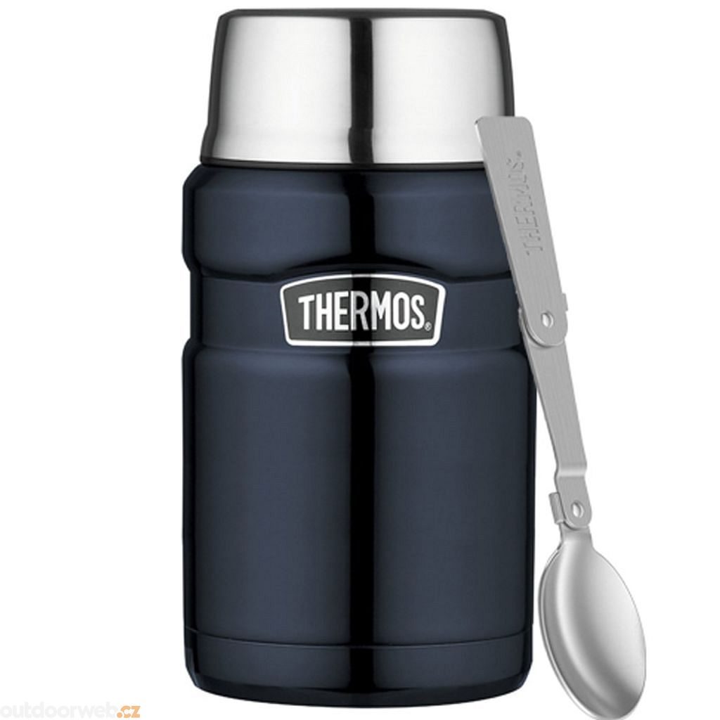 THERMOS Stainless King Vacuum-Insulated Food Jar with Spoon, 16 Ounce,  Matte Gre