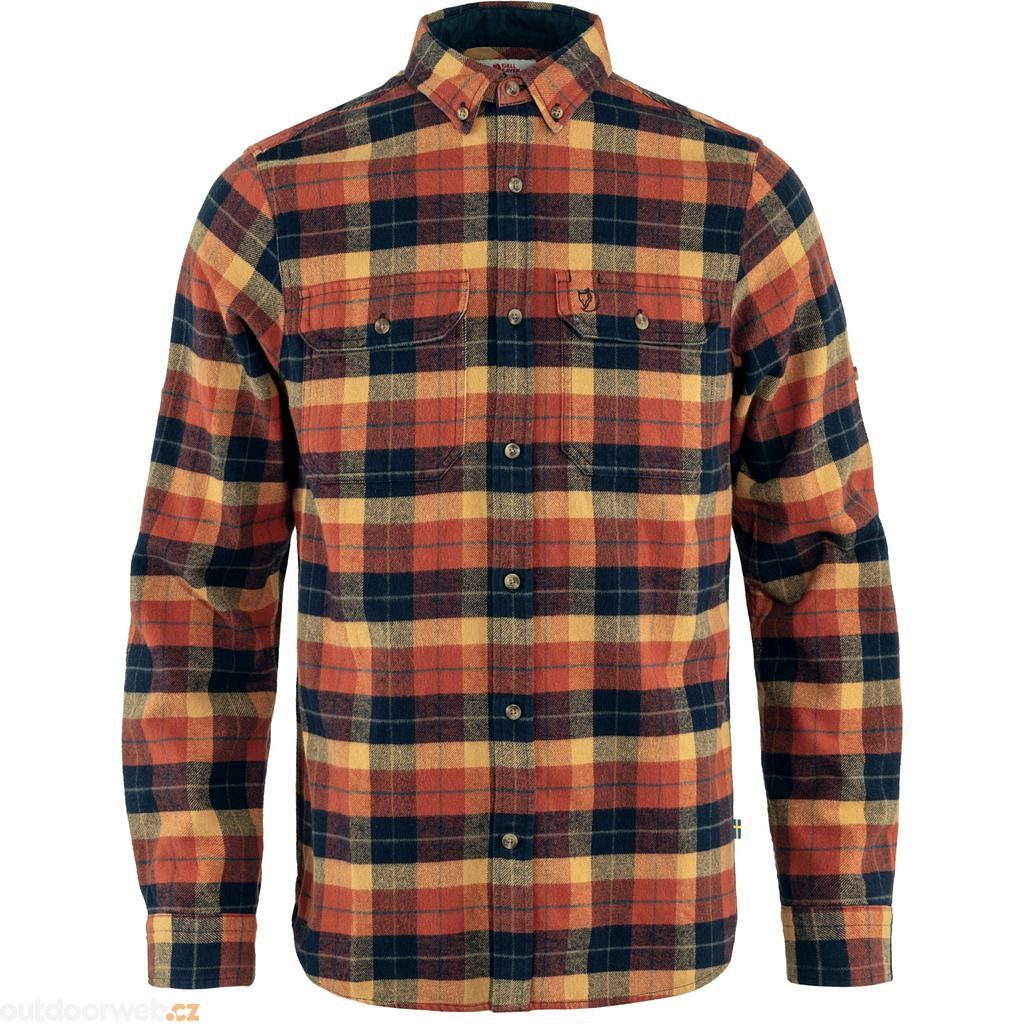 Singi Heavy Flannel Shirt M Autumn Leaf-Dark Navy - tričko s dlouhým  rukávem pánské - FJÄLLRÄVEN - 127.38 €