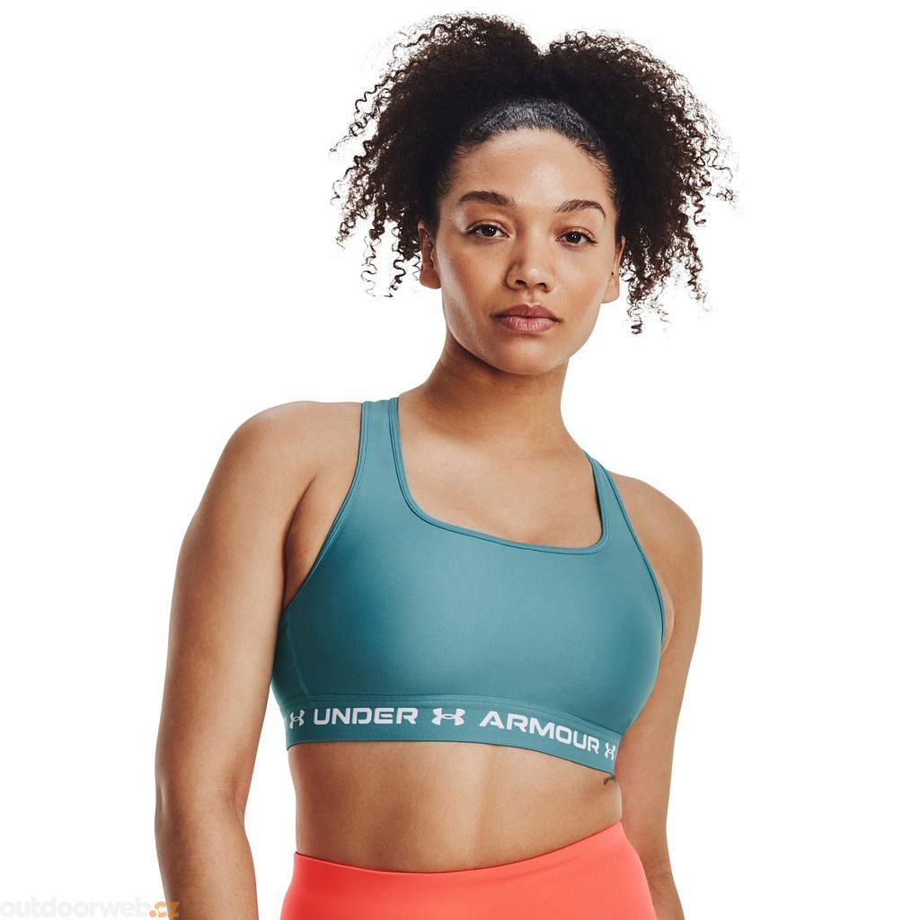 Under Armour Crossback mid support sports bra in green
