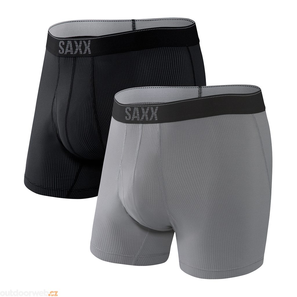 QUEST BOXER BRIEF FLY 2PK black/dk charcoal II - boxerky - SAXX - 47.29 €