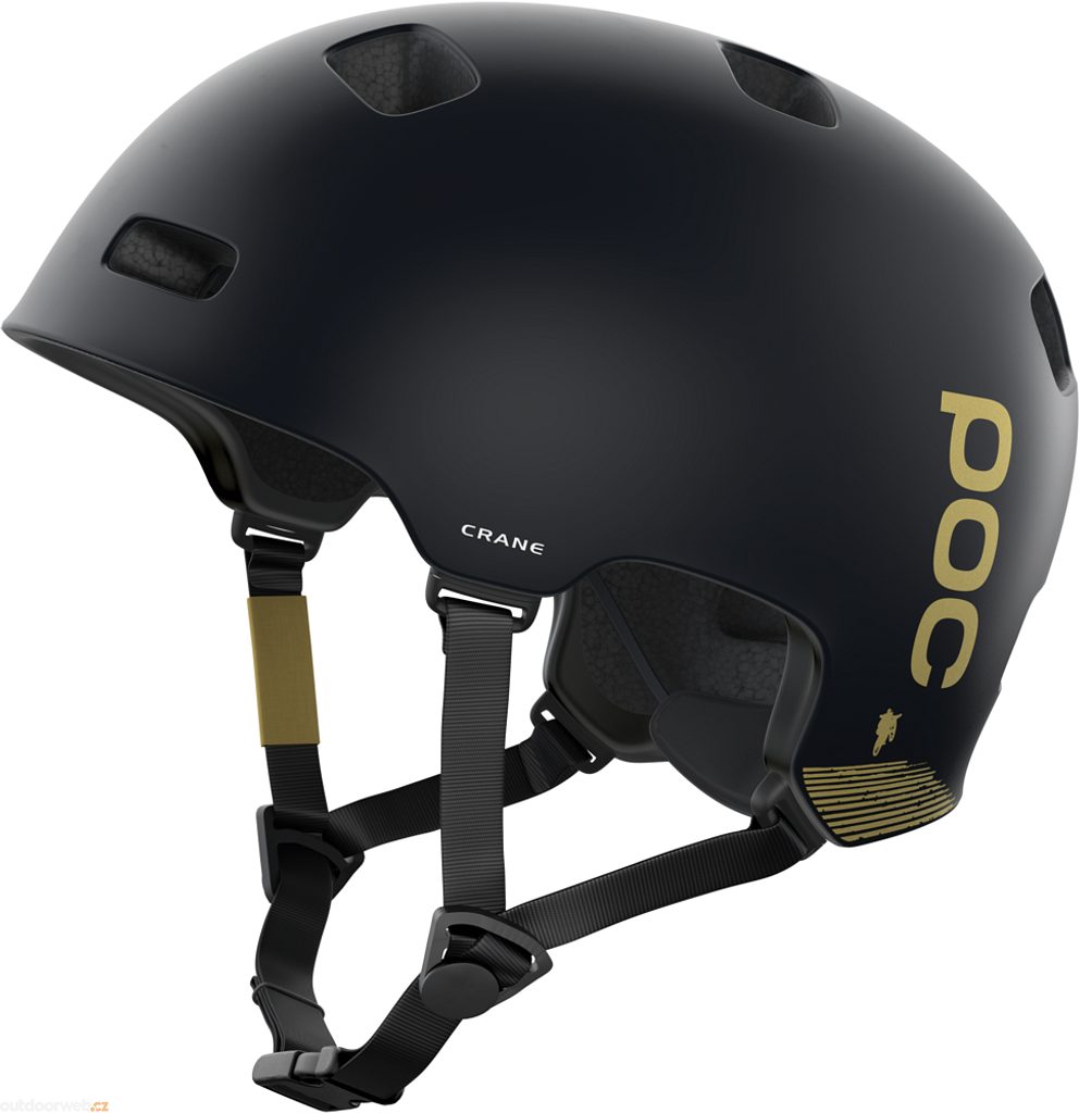 black and gold bicycle helmet