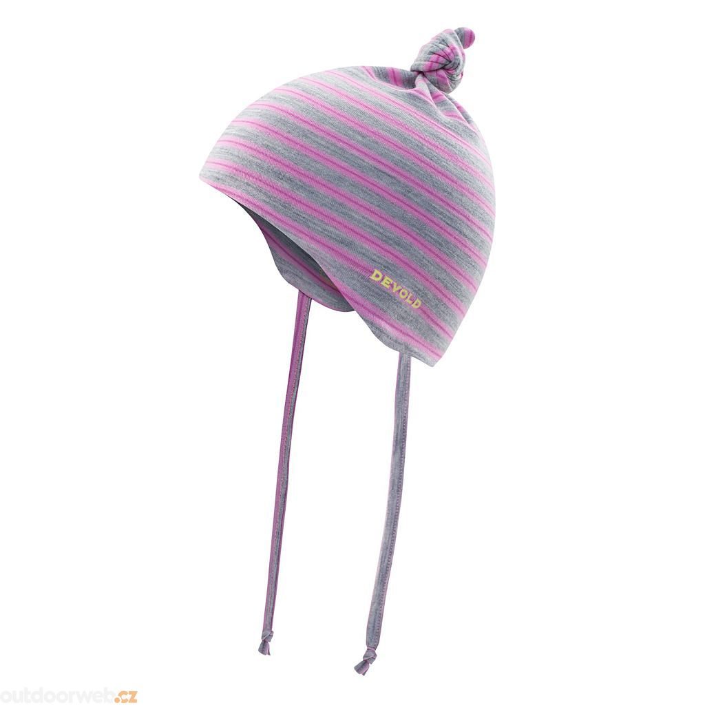 Breeze Baby Cap Peony stripes - Batolecí super lehká vlněná čepice - DEVOLD  - 594 Kč