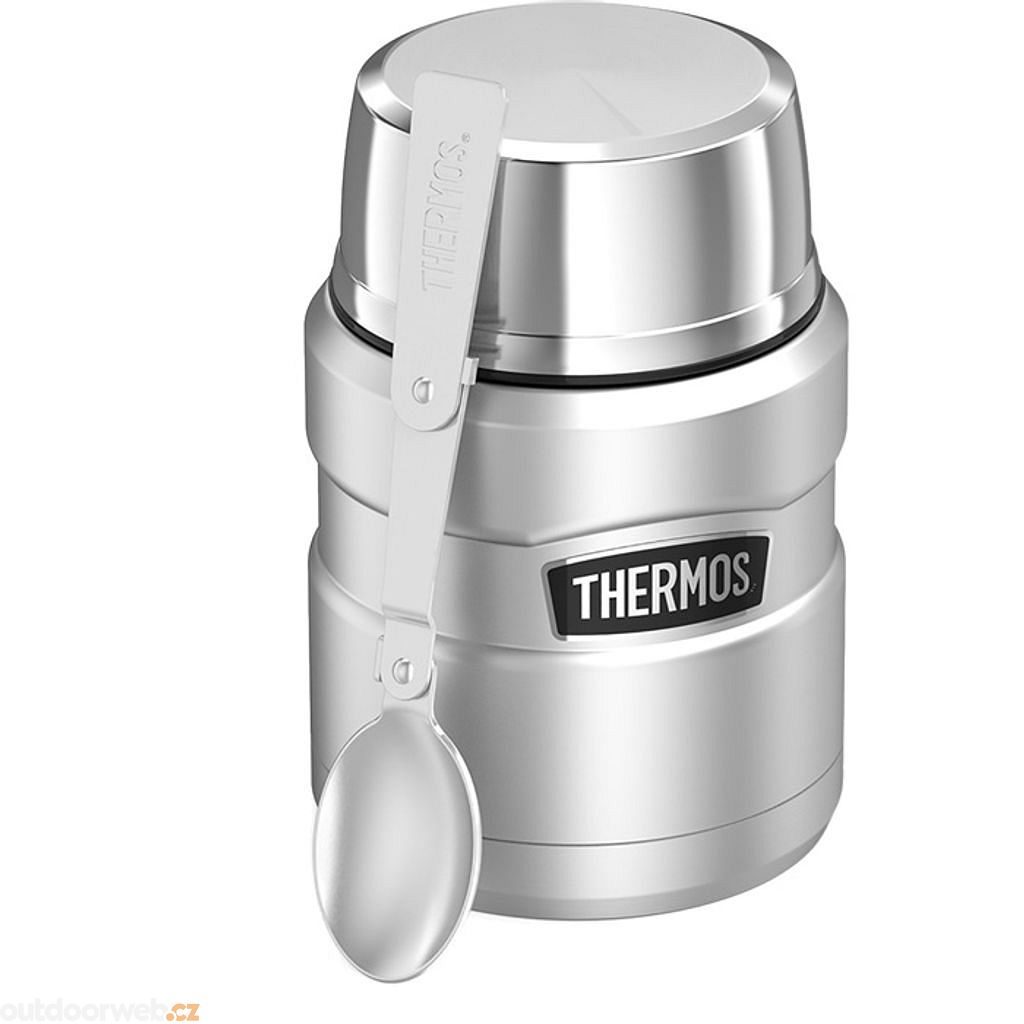  Food thermos with folding spoon and cup 470 ml dark blue -  Stainless steel vacuum insulated thermos - THERMOS - 33.02 € - outdoorové  oblečení a vybavení shop