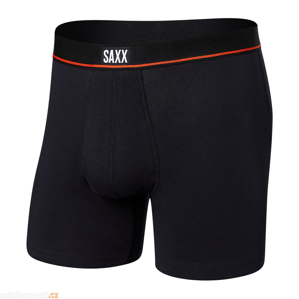  NON-STOP STRETCH COTTON BOXER BRIEF FLY, black - boxers -  SAXX - 18.97 € - outdoorové oblečení a vybavení shop