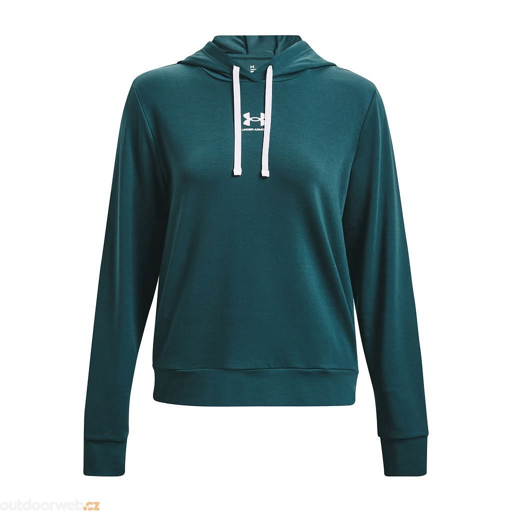  Rival Terry Hoodie, Green - women's sweatshirt - UNDER  ARMOUR - 41.44 € - outdoorové oblečení a vybavení shop