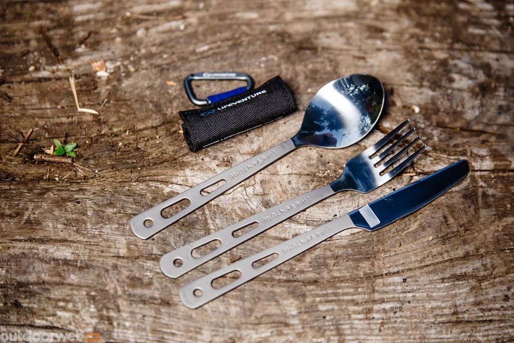 Knife Fork Spoon Set - Titanium - příbor - LIFEVENTURE - 737 Kč