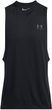 UA LEFT CHEST CUT OFF TANK-BLK