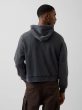 VintageSoft Oversized Logo Zip Hoodie šedá