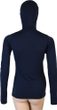 MERINO DF dámské triko dl. rukáv s kapucí, deep blue