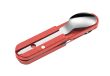 BIVOUAC RED HANDLE - TEXTILE POUCH - FORK and SPOON