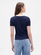 637782-10 Crop tričko s logem Tmavě modrá