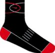 86018 RINGS SOCK BLACK/RED