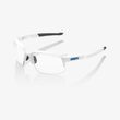 SPEEDCOUPE - MATTE WHITE - HIPER BLUE MULTILAYER MIRROR LENS