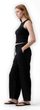 874424-03 Kalhoty z lněné směsi Wide-Leg Černá