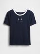 637782-10 Crop tričko s logem Tmavě modrá
