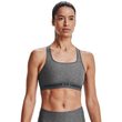 UA Crossback Mid Heather Bra, Gray