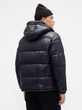 838369-03 Prošívaná oversize bunda s logem Heavyweight Tmavě modrá