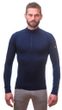 MERINO ACTIVE pánské triko dl.rukáv stoják zip deep blue