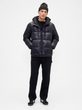838369-03 Prošívaná oversize bunda s logem Heavyweight Tmavě modrá