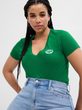 795745-03 Tričko s výstřihem do V Zelená