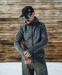 M's Merino Zip Hood Sylvanite Grey Melange