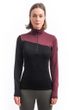 MERINO EXTREME UP dámská mikina dl.rukáv zip černá/port red