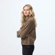Övik Solid Jacquard Knit W Suede Brown