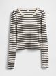 801017-01 Žebrované crop tričko Bílá
