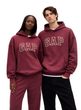 853429-00 Oversize mikina Logo Heavyweight Unisex Červená