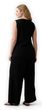 874424-03 Kalhoty z lněné směsi Wide-Leg Černá